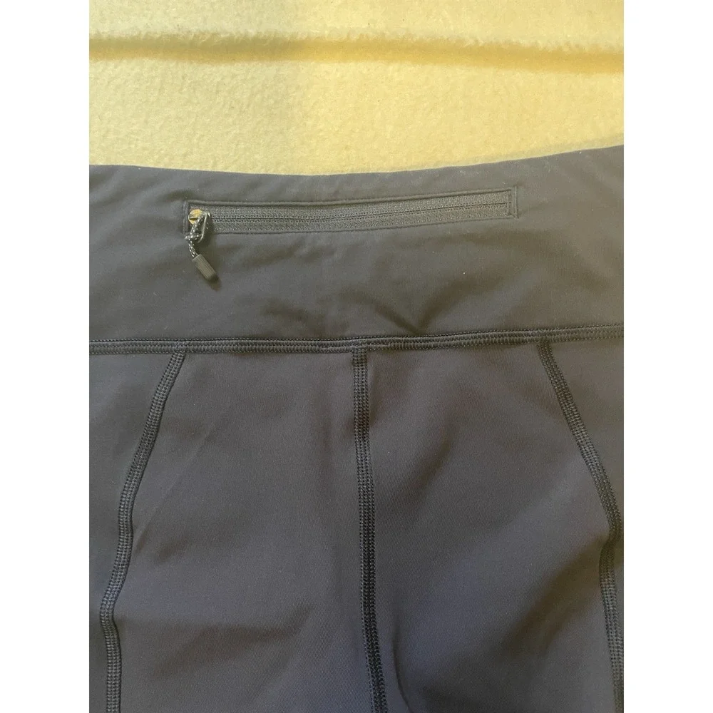 Lululemon Cropped Leggings Women's Size 6 Blue Stretch Yoga Pockets‎ Athleisure